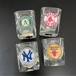 Lot of 4 Official Licensed Products MLB Sports Shotglasses New